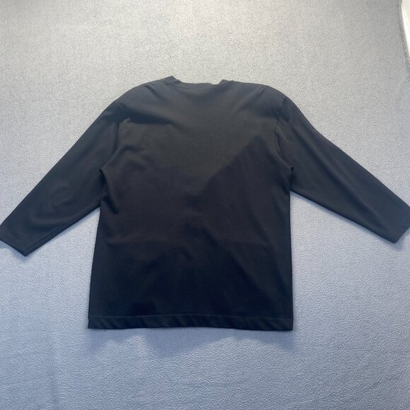 Marie Diamond Black Sweater Womens Size M  4 Buttons 2 Pockets,100% Cotton - Picture 2 of 10